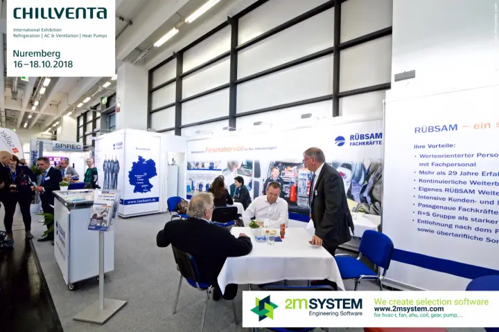 Meeting tables at Rübsam with a list of company advantages