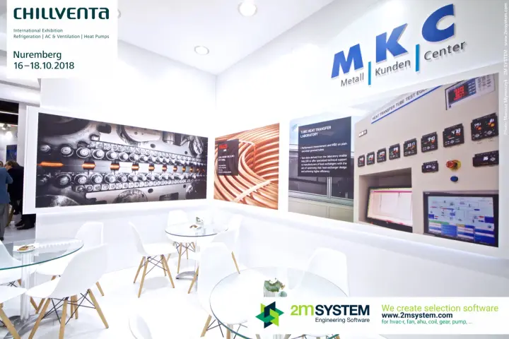 MKC Metall Kunden Center corner with tube heat transfer laboratory images at Chillventa 2018