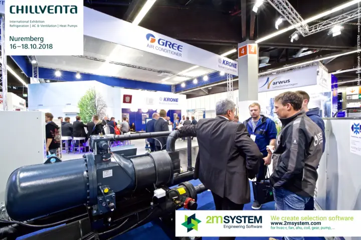 MTA chiller compressor with the Krone and Gree stand across the aisle at Chillventa 2018