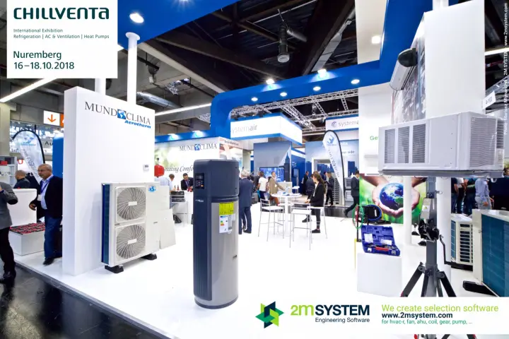 Mundoclima Aerotherm heat pump and hot water cylinder on display at Chillventa 2018