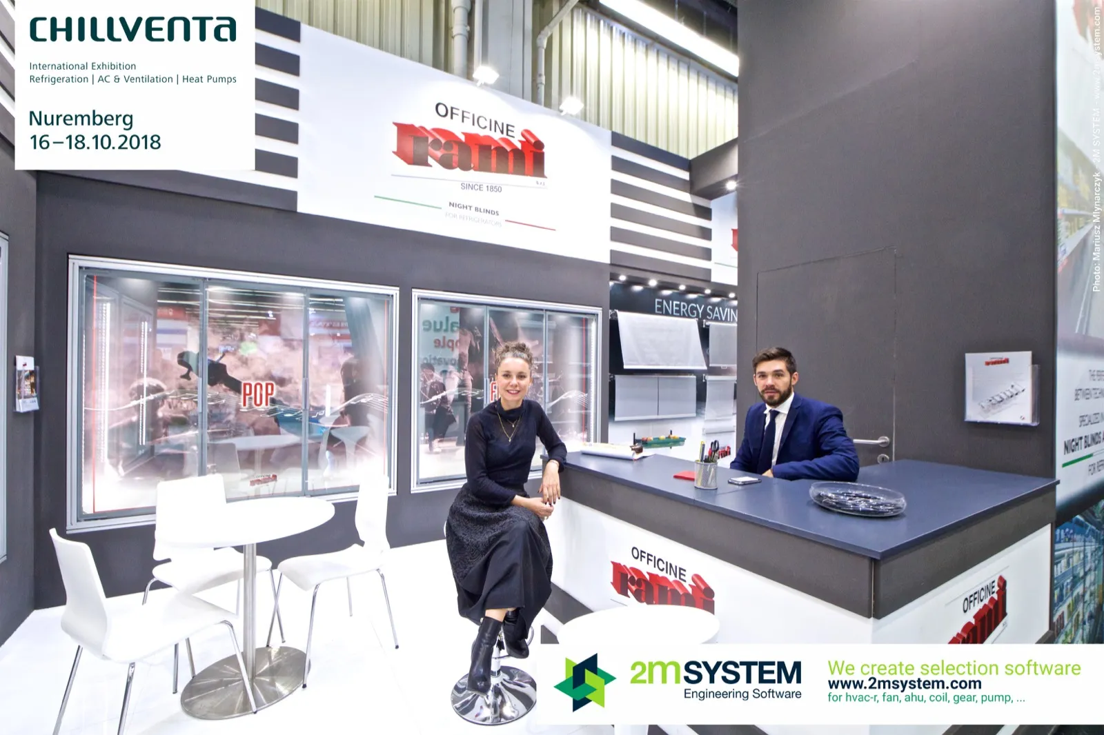 Officine Rami stand with night blinds for refrigerators at Chillventa 2018