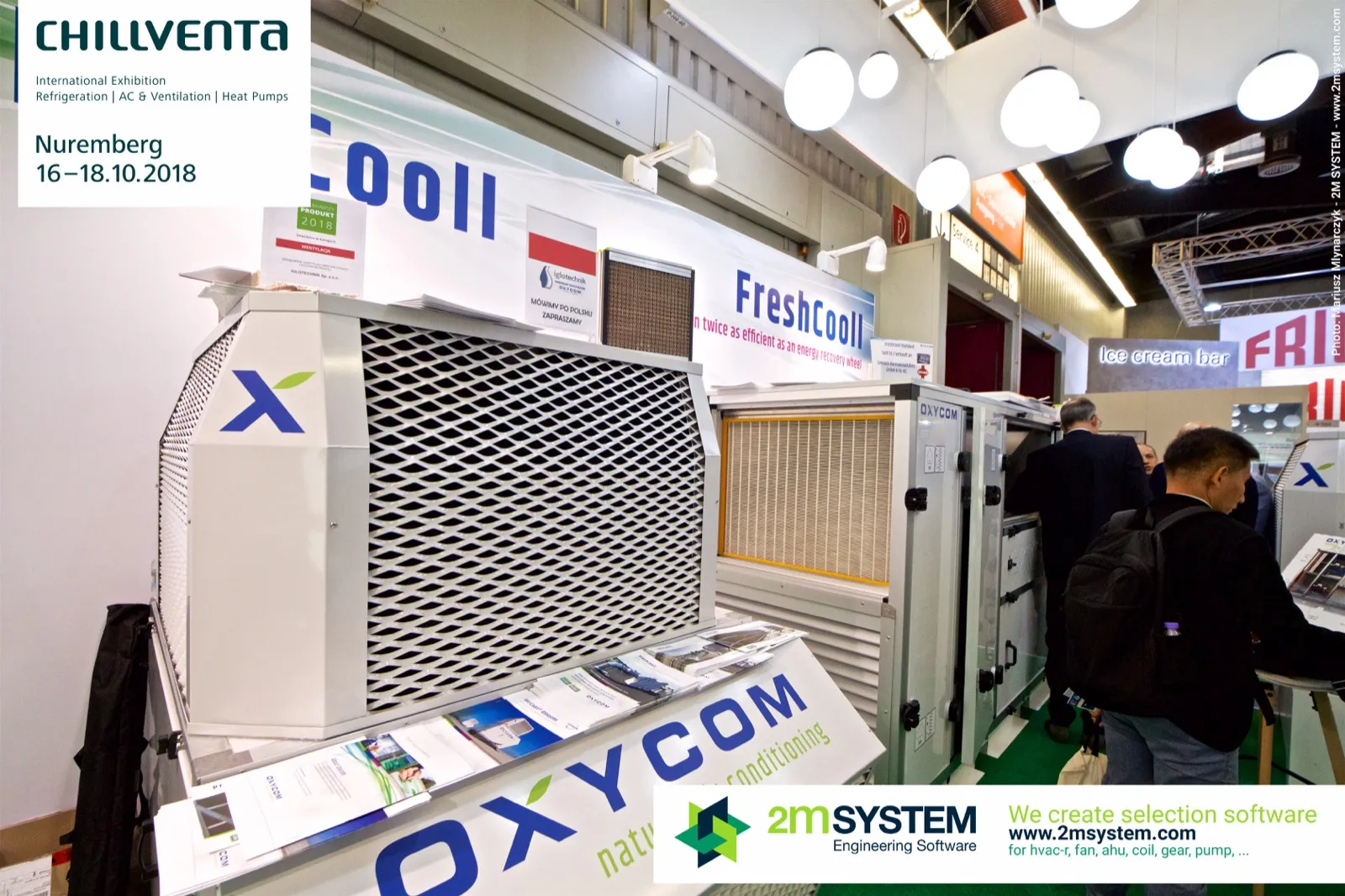Oxycom IntrCooll unit with award certificate and Iglotechnik sign at Chillventa 2018