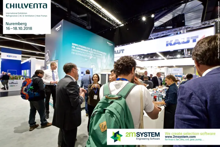 Panasonic CO2 condensing units wall and busy catering counter at Chillventa 2018