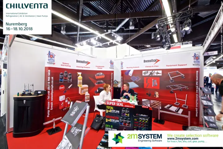 Pump House stand 4-227 with Cliplight Super Seal stop-leak display at Chillventa 2018