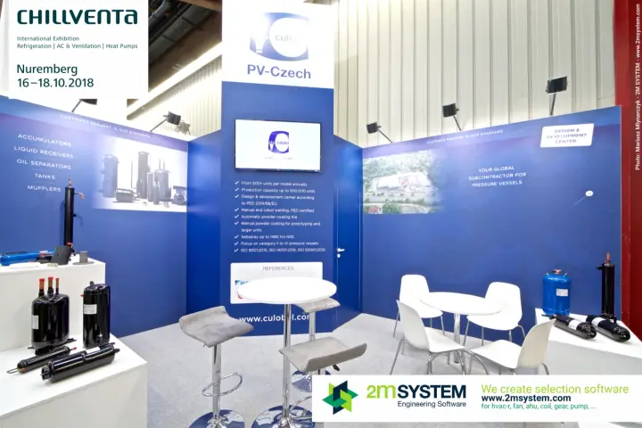 PV-Czech Culobel stand with accumulators and liquid receivers