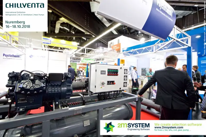 Refrigeration skid with compressor and control panel at Psyctotherm at Chillventa 2018