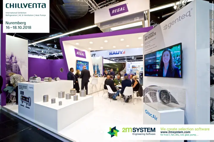 Regal stand with Genteq GlacAir motor and compressor motor components at Chillventa 2018