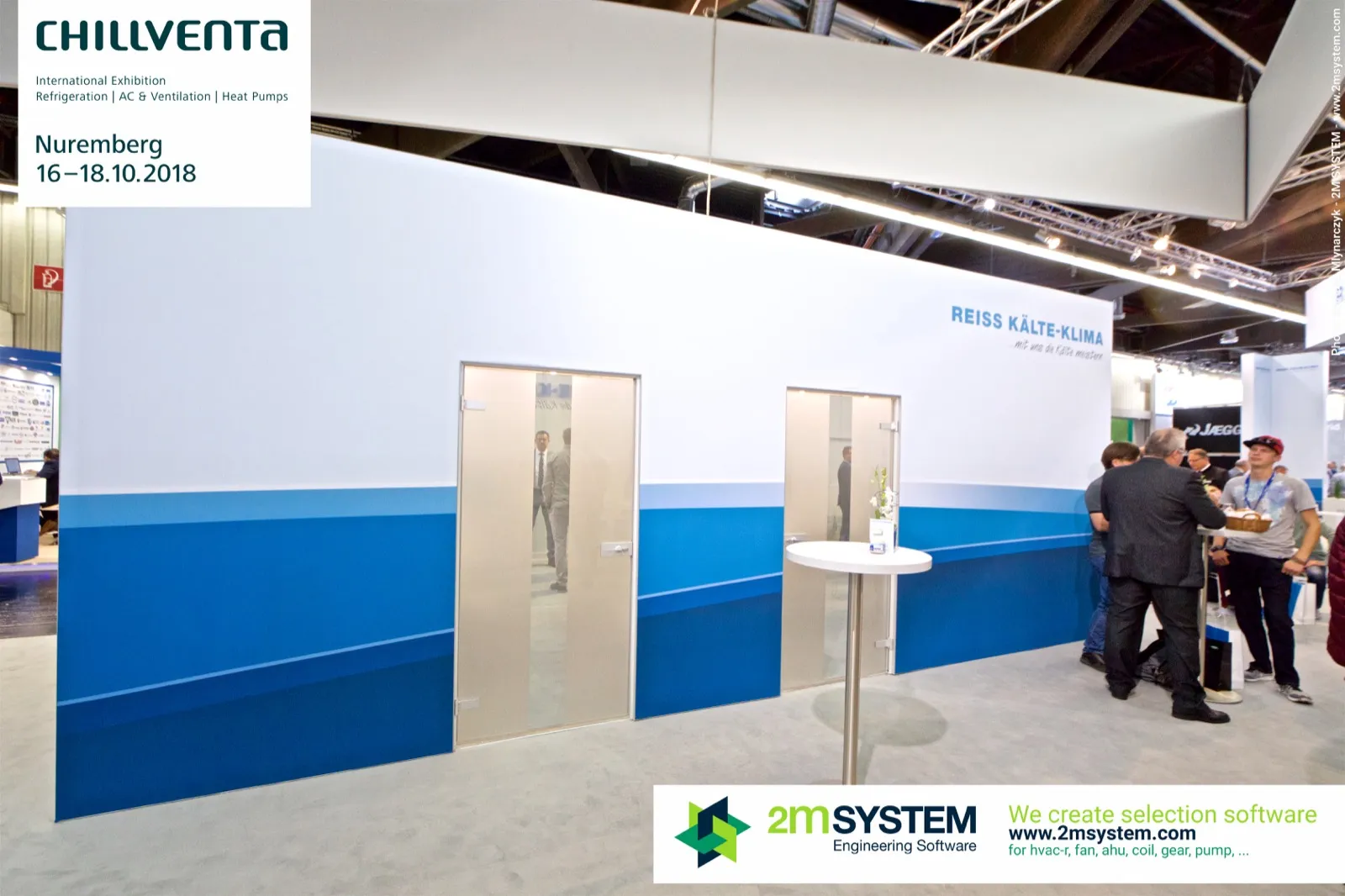 Reiss Kälte-Klima stand wall with glass doors to meeting rooms at Chillventa 2018