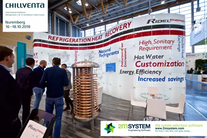 Ridel Energy stand with open copper coil heat recovery exchanger