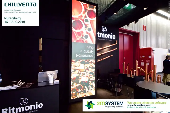 Ritmonio reception counter, backlit column and copper tube samples