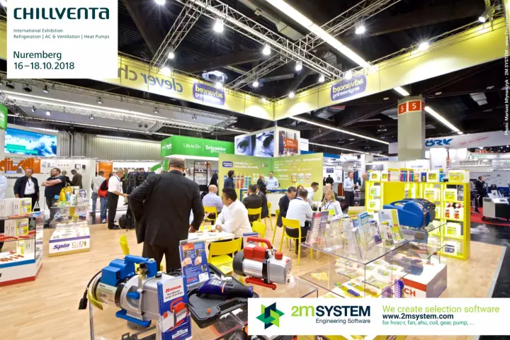 Robinair vacuum pumps in front of busy Advanced Engineering seating area at Chillventa 2018