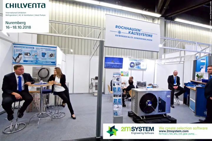 Rochhausen Kältesysteme stand with stainless outdoor condensing unit