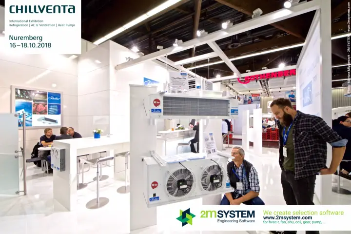 Roller CO2 unit coolers marked "80 bar" on a display column at Chillventa 2018