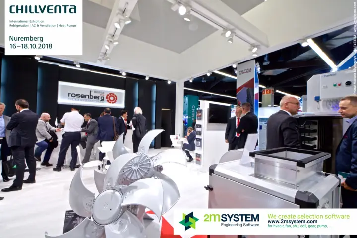 Rosenberg EC axial fan impellers in front of the crowded stand
