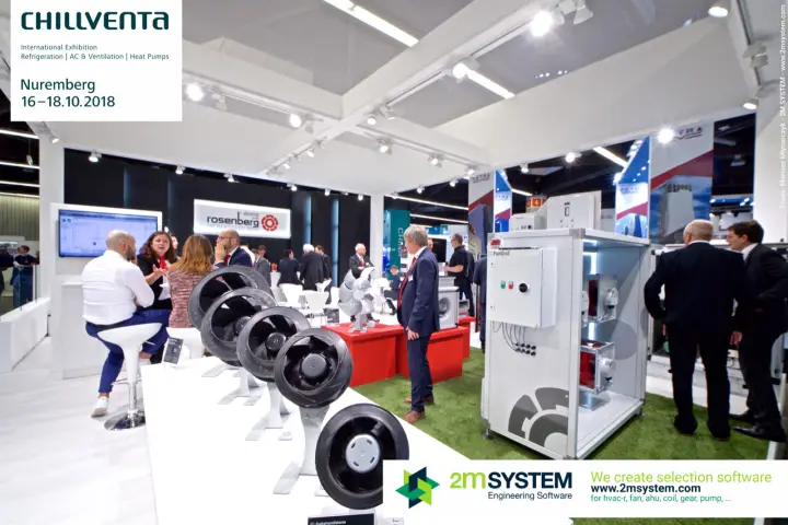 Rosenberg row of EC radial fans and an ECFanGrid demo cabinet