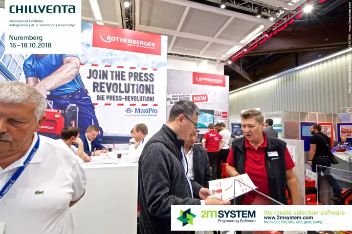 Rothenberger consultation in front of the MaxiPro press tool wall at Chillventa 2018