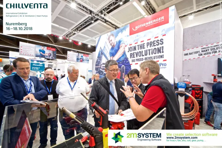 Rothenberger staff explaining brazing tools to a group of visitors at Chillventa 2018