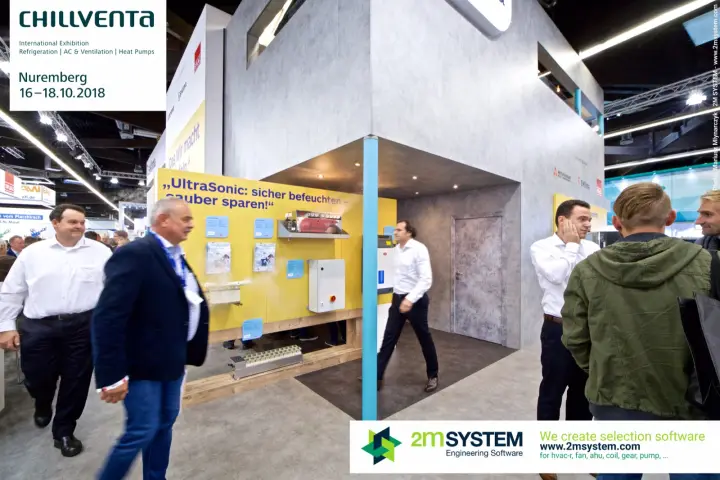 S-Klima UltraSonic humidifier wall misting under the upper storey at Chillventa 2018