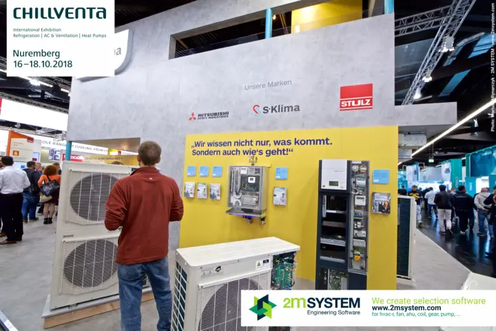 S-Klima wall of brands with Stulz cabinet and opened outdoor units at Chillventa 2018