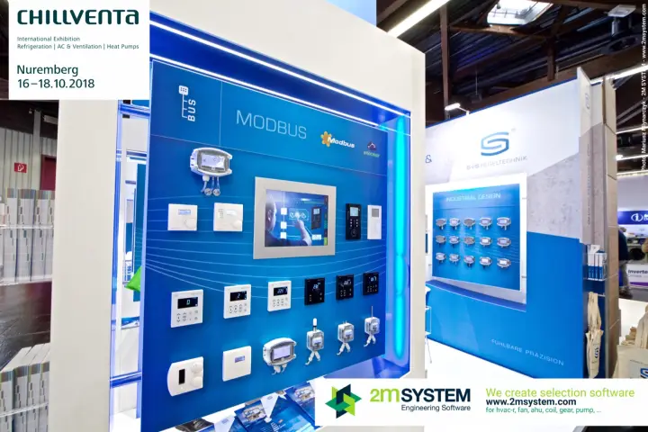 S+S Regeltechnik Modbus display of room controllers, sensors and a touch panel at Chillventa 2018