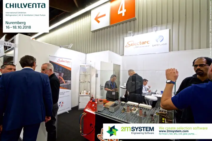 Selectarc brazing roll-up and Safeflame unit at the stand front at Chillventa 2018
