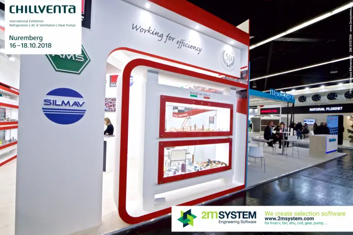 Silmav stand with lit showcases under "Working for efficiency"