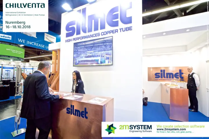 Silmet reception counter clad in copper sheet at Chillventa 2018
