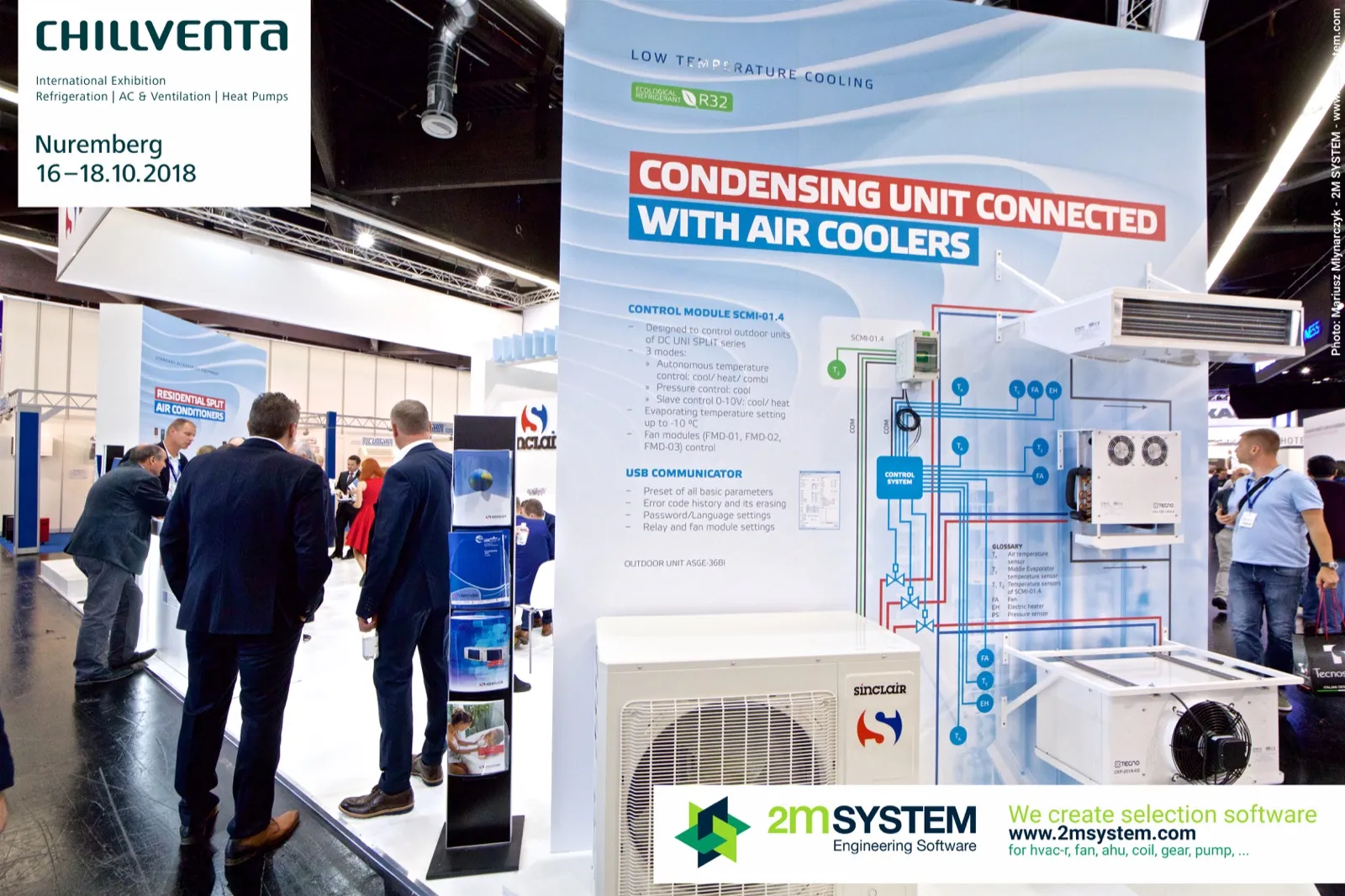 Sinclair "Condensing unit connected with air coolers" low-temperature display at Chillventa 2018