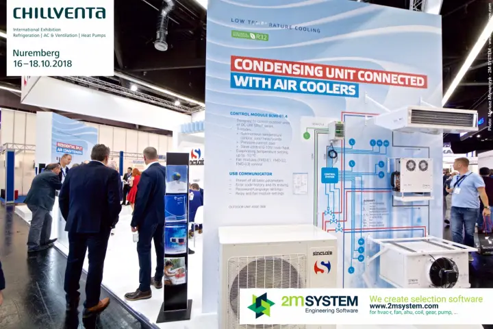 Sinclair "Condensing unit connected with air coolers" low-temperature display at Chillventa 2018