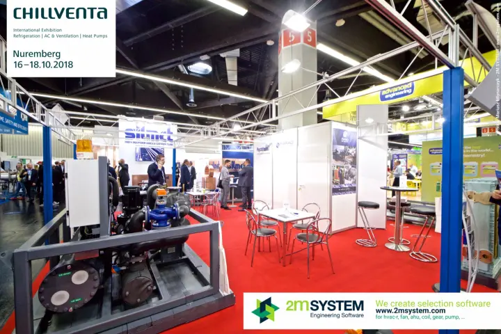 Skid-mounted units and meeting tables on the Farad and Psyctotherm stand at Chillventa 2018