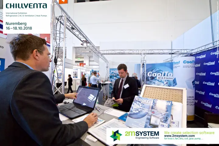 Software demonstration at the CoolTool counter with diagnostics brochures at Chillventa 2018