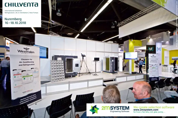 Special presentation stage with robatherm units and a Westfalen Chemicals roll-up at Chillventa 2018