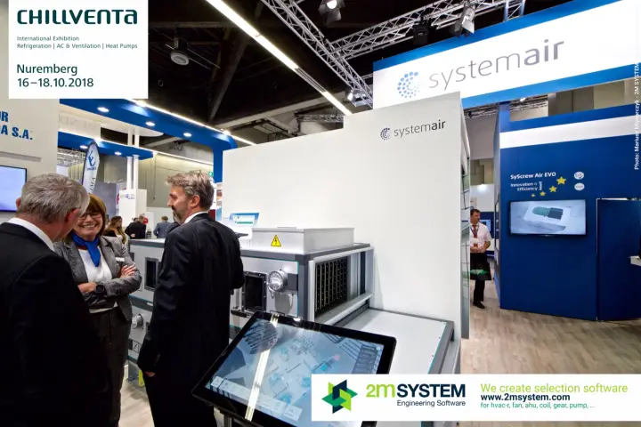 Systemair air handling unit with a touchscreen terminal in front at Chillventa 2018