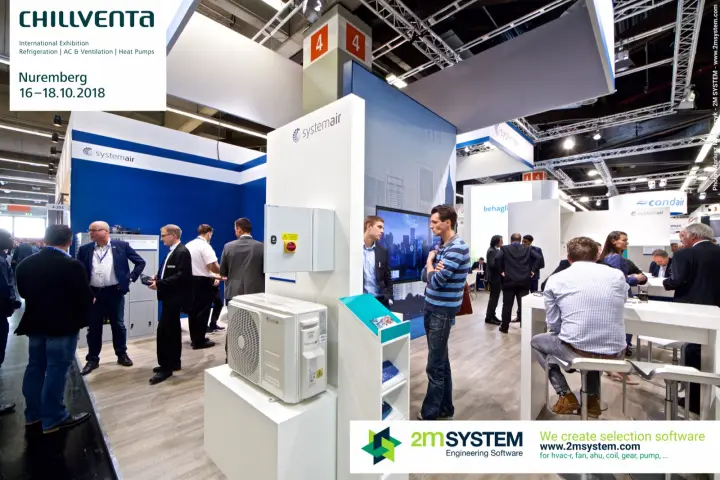 Systemair split outdoor unit and control box at the stand entrance