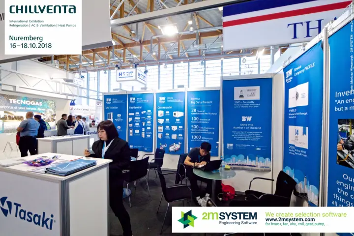 Tasaki counter and Bitwise company profile banners in the Thailand pavilion at Chillventa 2018
