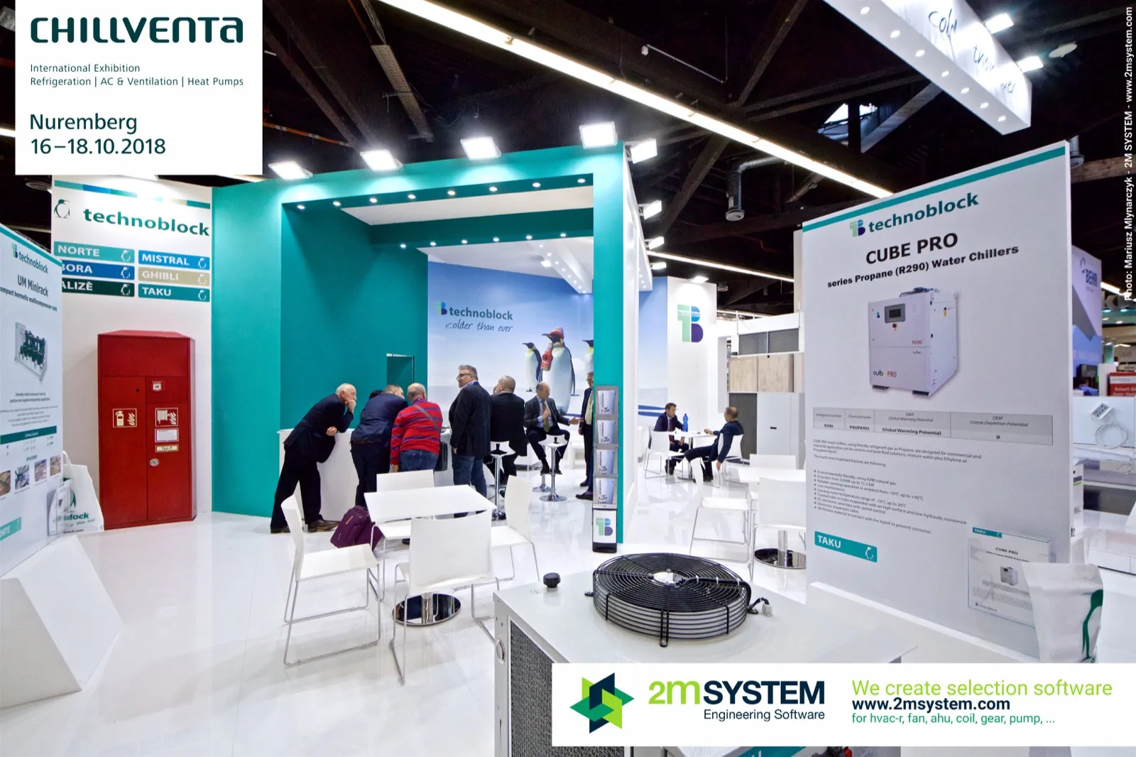 Technoblock stand with CUBE PRO propane water chiller panel at Chillventa 2018