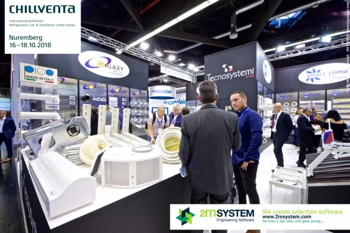 Tecnosystemi counter with Galaxy zoning panels, AC accessories and pipe coils