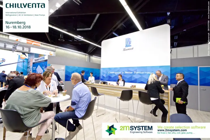Tecumseh bar counter under the "Cooling for a Better Tomorrow" wall at Chillventa 2018