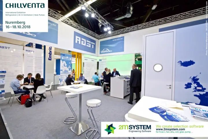 TEGA and Linde meeting area with high tables and brochure racks