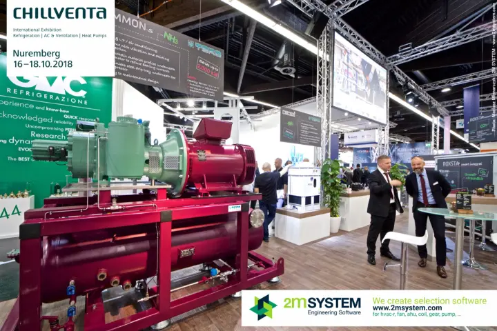 TEKO NH3 screw compressor package with large drive motor at Chillventa 2018