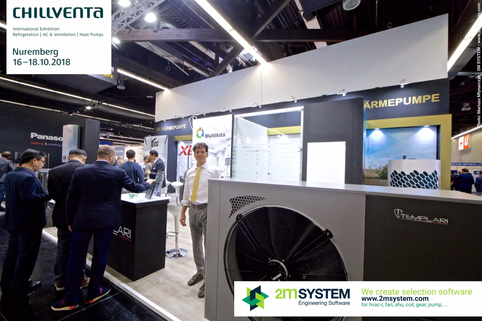 Templari air-to-water heat pump at the front of the stand at Chillventa 2018