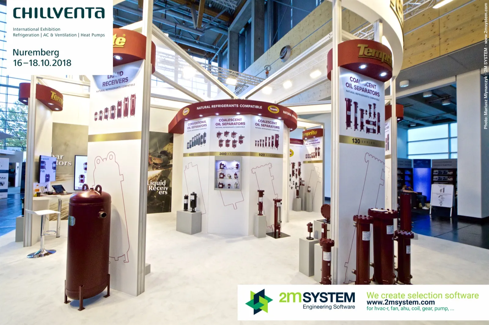 Temprite coalescent oil separators of the 130, 300 and 920 series at Chillventa 2018