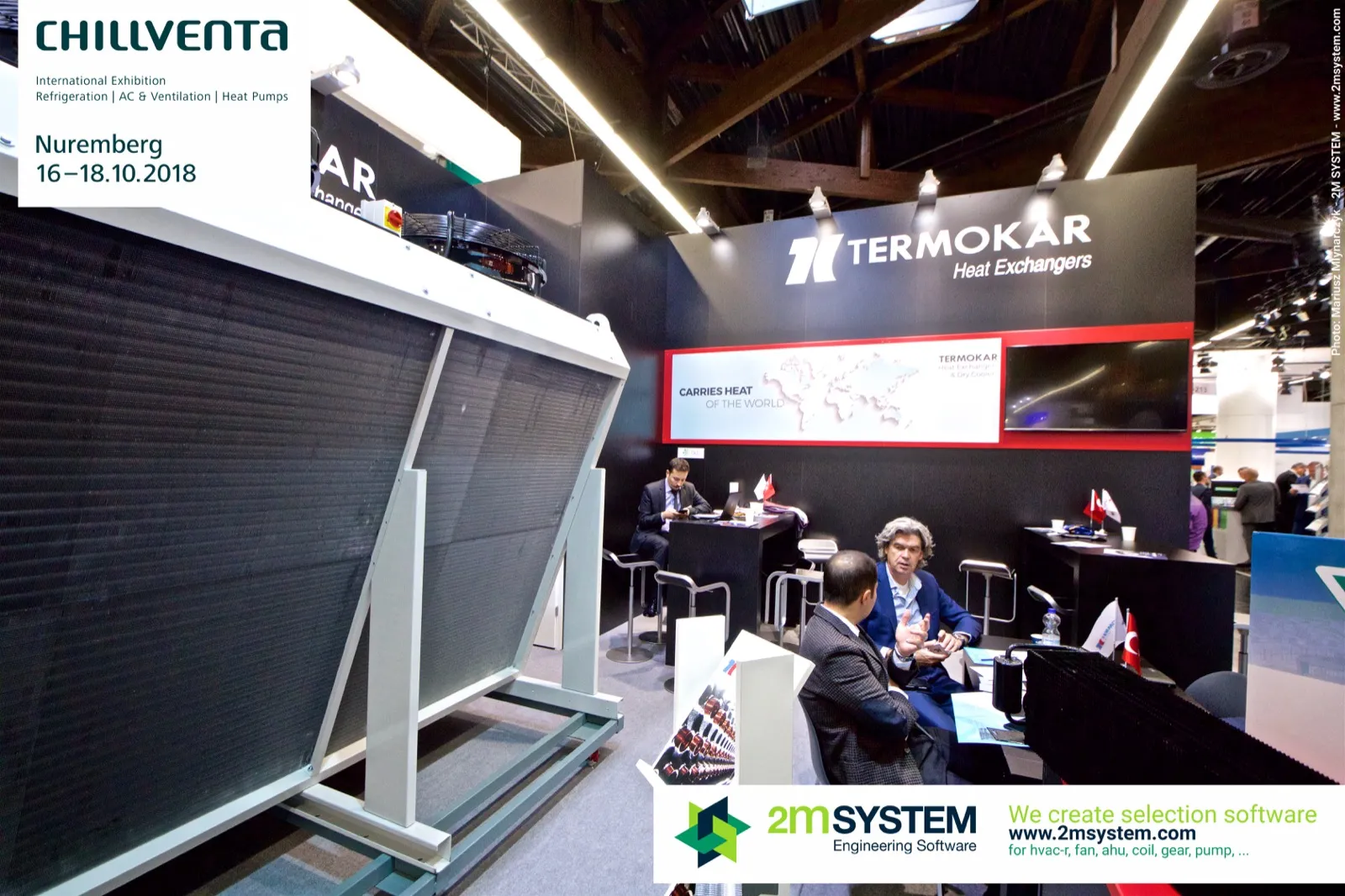 Termokar V-shaped dry cooler in front of the meeting area at Chillventa 2018