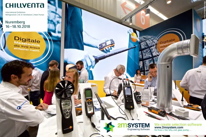 Testo vane anemometer and measuring instruments on the demo counter at Chillventa 2018