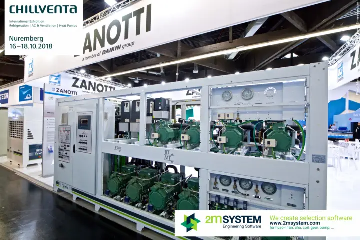 Tewis open-frame compressor rack under Zanotti banner at Chillventa 2018