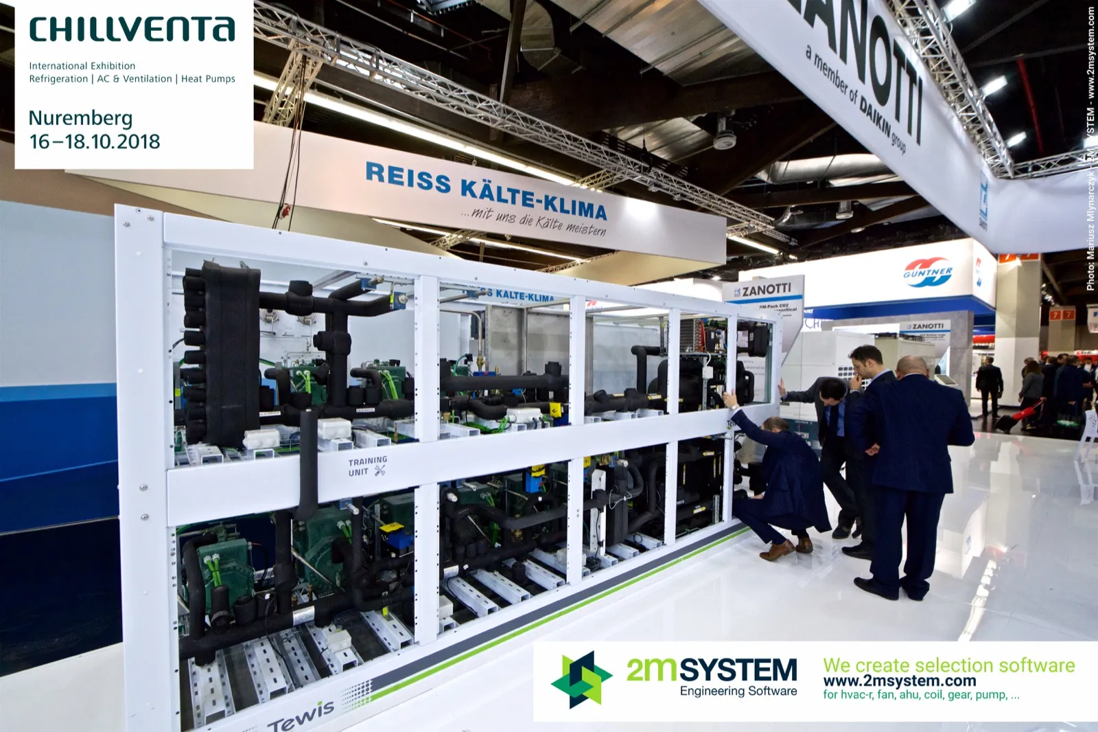 Tewis open-frame refrigeration training unit on the Zanotti stand at Chillventa 2018