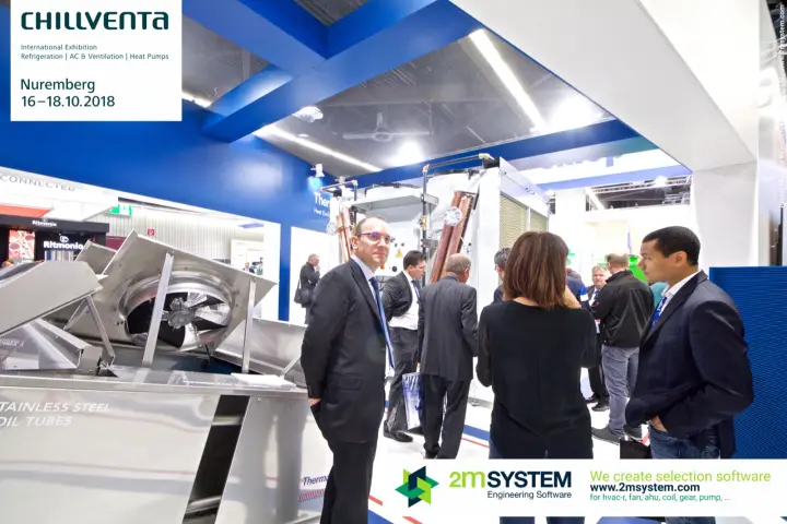 ThermoKey stand with stainless steel coolers and hinged fan cowlings at Chillventa 2018