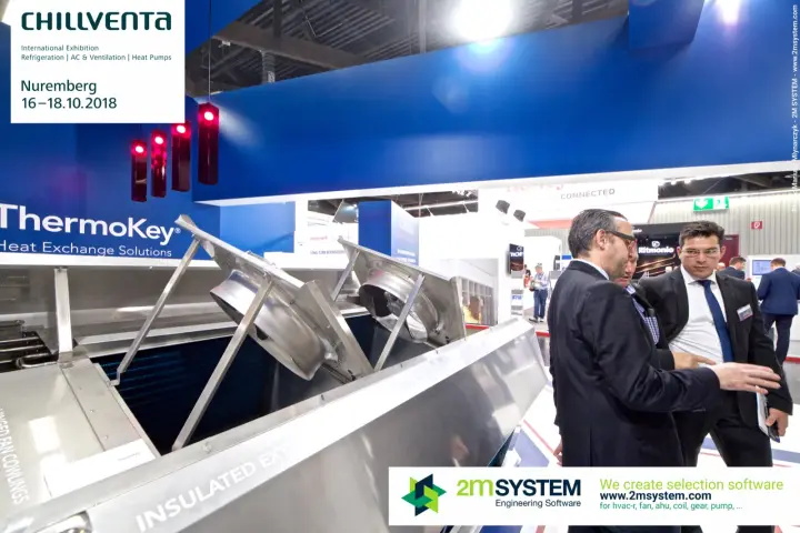 ThermoKey unit cooler with hinged fan cowlings opened for display at Chillventa 2018