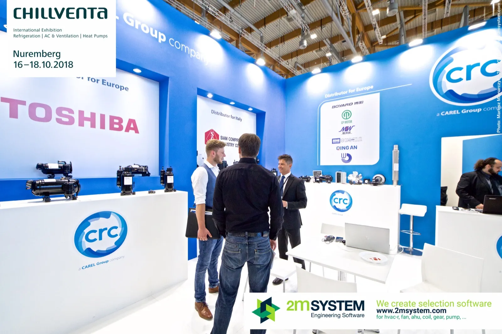Toshiba rotary compressors on the CRC display counter at Chillventa 2018