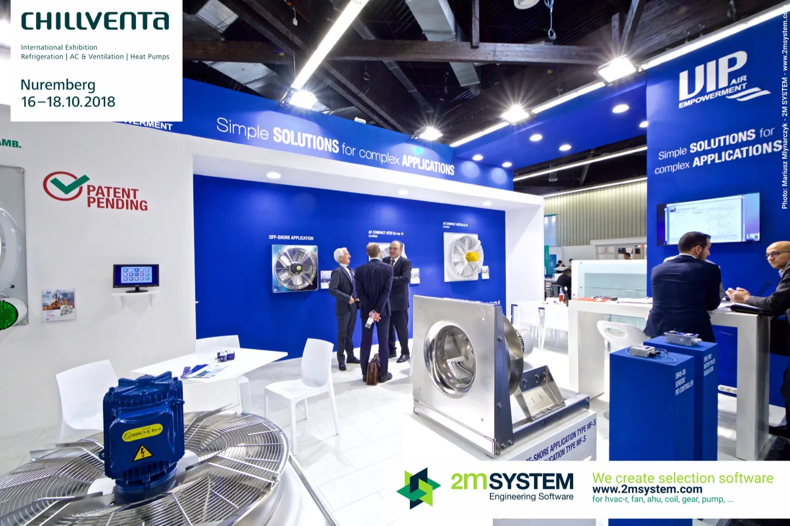 UIP stand with axial fans, Ex motor and stainless centrifugal fan at Chillventa 2018